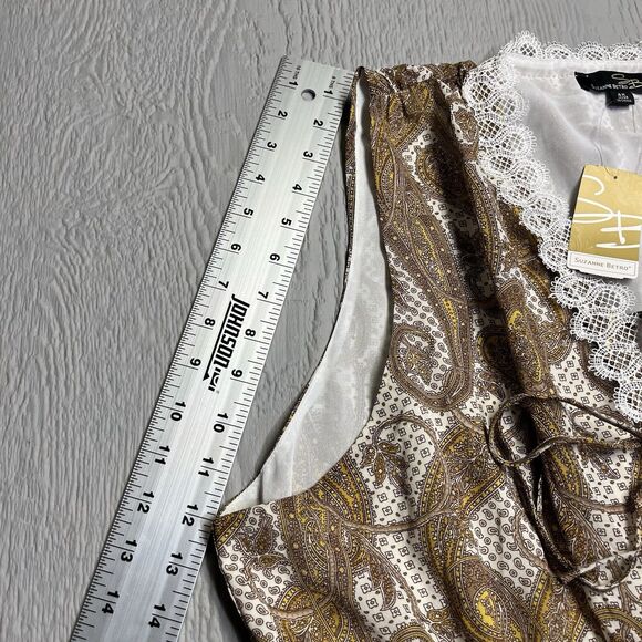 Suzanne Betro Women's Dress 4X Paisley Lace Neck Sleeveless Elastic Waist Lined - Picture 12 of 16